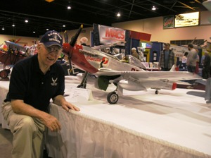 1 Walt Carnes & his P-51D  Blondie at  Weak Signals RC Show, Toledo, OHio, April 6, 2008