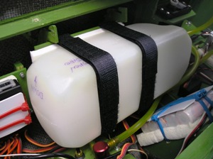 2 24 Oz. fuel tank held in place with Velcro
